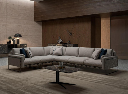 Complete L-shaped corner sofa living room coffee table set 2-piece modern furnishing